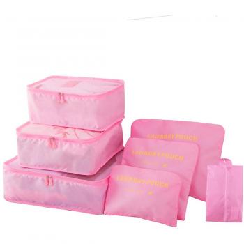 Organizador de Equipaje de Viaje, 7 Piezas Impermeables Cubos de lavandería Bolsas de compresión Bolsas Maleta Organizador de artículos de Aseo para Ropa, Zapatos, Ropa Interior, cosméticos, Libros