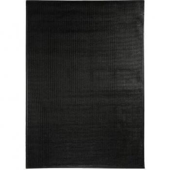Tapis de salon ou chambre en cuir tressé noir 55 x 85 cm pour une ambiance chaleureuse