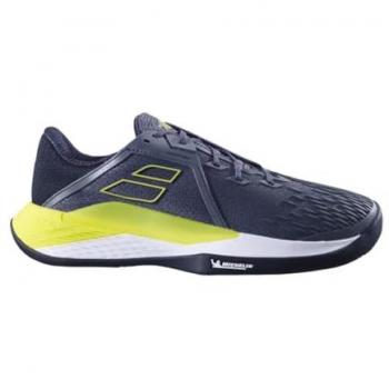 Babolat Propulse Fury 3 Zapatilla Tierra Batida Hombres - Gris Oscuro, Verde Neón
