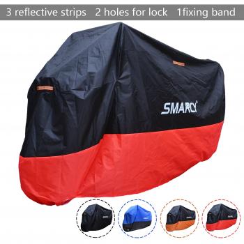 Smarcy Funda Protector para Moto, Cubierta para Moto / Motocicleta Resistente al Agua a Prueba de UV, Color Rojo / Negro XXL