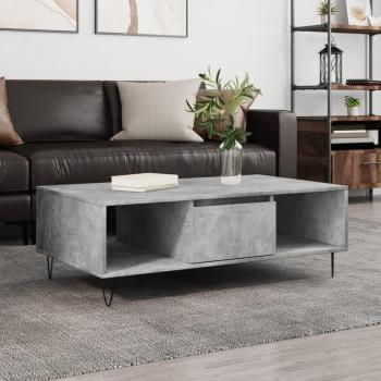 Mesa de centro Sala de estar Hormigón gris 104x60x35 cm Madera Multicapa