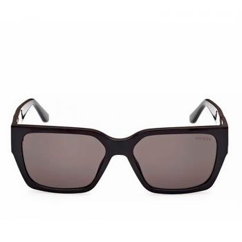 Guess GU7916 Unisex Square Sunglasses with Chain, Shiny Black, 55mm