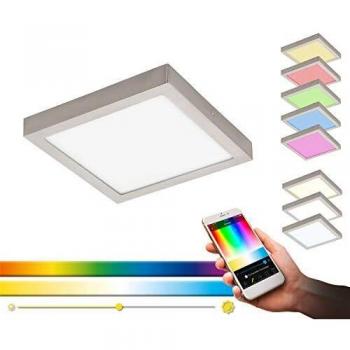 Plafón LED Smart Home EGLO Fueva-C 30cm Níquel Mate, Regulable, CCT y RGB
