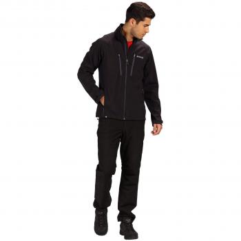 Regatta Nielson V - Chaqueta de softshell impermeable y resistente al viento para hombre, Hombre, Chaqueta, RML174, negro, S