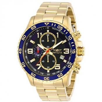 Invicta Specialty 14878 Men's Quartz Watch - 45mm Yellow Gold with Blue and Black Dial