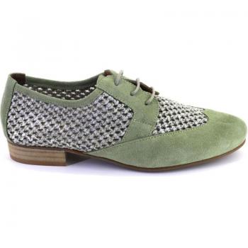 SALONISSIMOS TATY Zapatos con cordones de mujer verdes planos 523