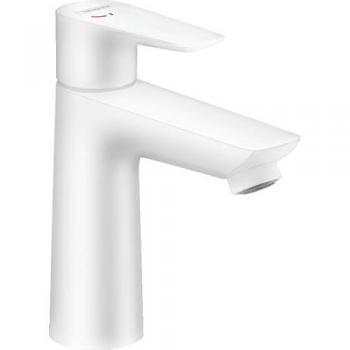 Mezclador de lavabo Hansgrohe Talis E 110 CoolStart, sin desagüe, blanco mate, altura de salida 104 mm