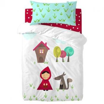 Juego Nórdico para Cuna 2 Piezas Multicolor 100% Algodón 150 TC, Fabricado en España, 100x135 cm