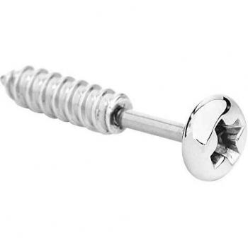 etNox hard and heavy Screw Unisex Set de Pendientes Plateado, Acero Inoxidable,