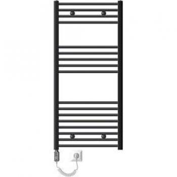 Radiador Eléctrico de Baño ECD Germany 600x1200 mm Antracita con Varilla Calefactora 1200W y Conexión Lateral