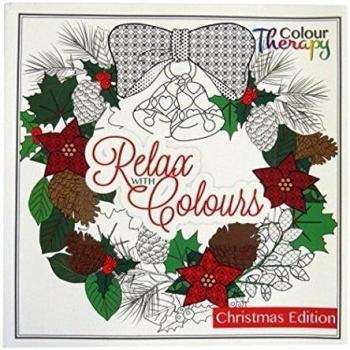 Colouring Therapy, Navidad Libro Prima de Adultos para Colorear - 60 diseños a color - Tamaño 210 mm x 210 mm