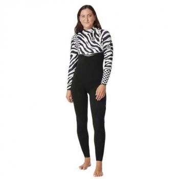 Rip Curl Traje De Neopreno De Manga Larga Con Cremallera Trasera Ebomb 4/3mm GBS Zip Free Sub Wetsuit 14LWFS - Black/White, Talla US 8