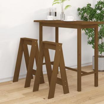 Taburetes 2 unidades ámbar marrón 40x40x75 cm madera maciza de pino vidaXL