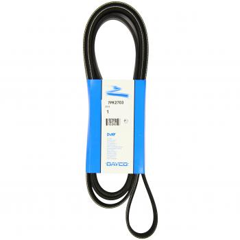 Correa acanalada en V poli V DAYCO 7PK2703, tipo de producto: correa trapecial poli V, características: longitud 2703 mm, perfil acanalado en forma de V, fabricada en material