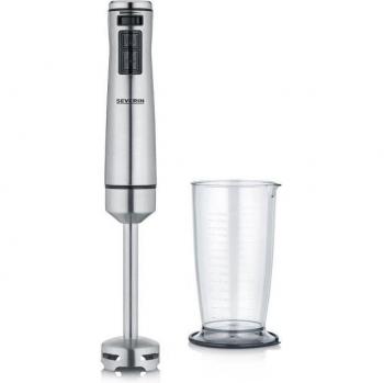 SEVERIN SM3773 Batidora de Mano 1000W con Función Turbo, Picadora Eléctrica, Incluye Vaso con Tapa, Diseño Ergonómico, Acero Inoxidable