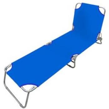 Tumbona Plegable Marbueno de Acero Azul Oscuro para Playa y Piscina 187x55x24 cm