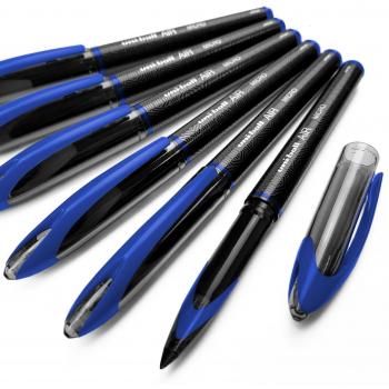 Uni-Ball Micro Air - Punta fina de 0,5 mm de punta rodante - Pack de 6 - Azul - uba-188-m