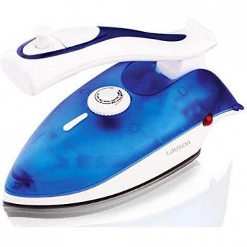 Lauson Plancha de Vapor portátil de Viaje, 800W, Empuñadura Plegable, 50ml de Capacidad, Antiadherente, Color Azul