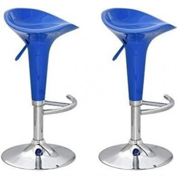 vidaXL Taburete de bar de diseño, color azul, de plástico ABS