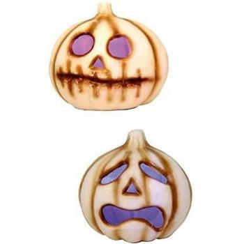 EUROCARNAVALES Pack de 2 Calabazas Retro con luz 19 cm