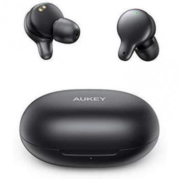 AUKEY Auriculares Inalámbricos Bluetooth 5 Sport, Carga Rápida USB-C, Deportivos IPX5 Impermeable, Micrófono Incorporado, Control Táctil, Reproducción de 25 Horas
