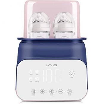 KYG Calienta Biberones Dual, Calienta/Descongela Leche Materna y Alimentos para Bebés, con Modo Constante, Esterilizar de Vapor, Sencillo de Usar en la Noche