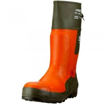 Botas de seguridad forestal Ulme talla 47, color oliva/naranja, caucho natural, SB E SRA EN ISO 20345