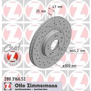 Zimmermann 280,3166.52 Freno de Disco Delantero, Perforado, Sport Coat Z