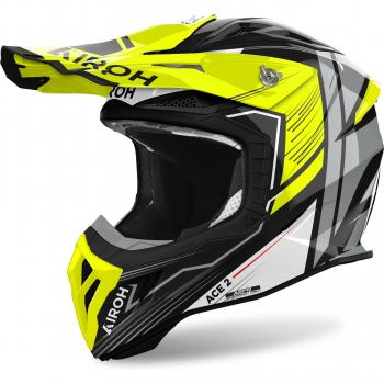 Airoh Casco de Cross Aviator Ace 2 Engine Amarillo Brillante
