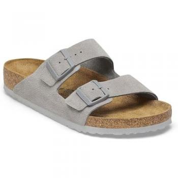 Birkenstock Arizona Suede Leather Slide Sandals Beige 41 Female