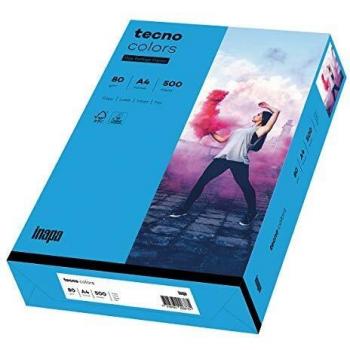Papel multifuncional tecno colores, A4, 80 g/m², azul intenso, pack de 500 hojas