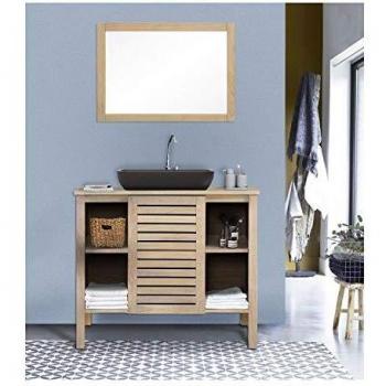 Espejo Rectangular de Madera Natural 50 x 70 cm PALM