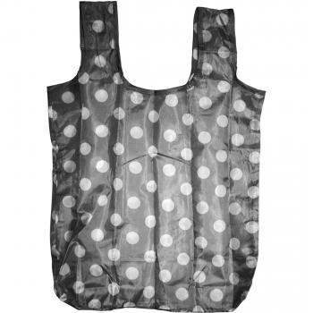 Nerthus FIH 309 Bolsa de la compra reutilizable plegable, Lunares Gris, Lavables, Ecológicas para Poner Las Frutas y Verduras de Bolso Compra Reutilizables Bolsas de Supermercado