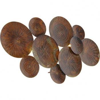 Aplique Oriental Marrón Óxido 2 Luces LED - MARY Acero Redondo Max. 2 x 25 Watt