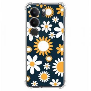 Funda Antigolpes de Silicona para Vivo V29 5G con Diseño de Flores 08