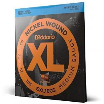 D'Addario XL Nickel Wound Short Scale Medium Bass Guitar Strings 50-105