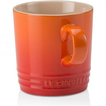 LE CREUSET Taza con asa, Altura 12 cm, Cerámica de gres, Naranja, 350 ml