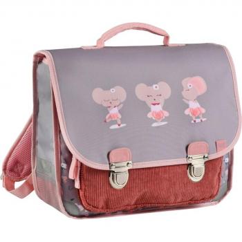 Mochila Escolar Animascot Vintage 36x30x14 cm - Quo Vadis - Poliéster y Lino, 2 Compartimentos con Asa y Tirantes