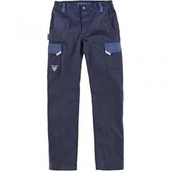 Pantalón de trabajo elástico multibolsillos con detalles reflectantes y refuerzos en la culera, unisex