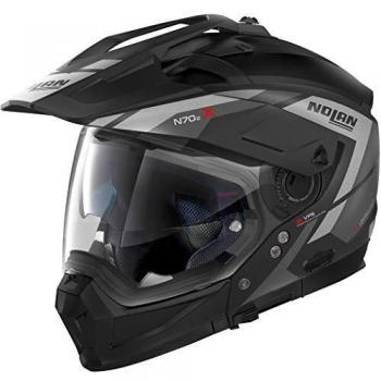 Casco Nolan N70-2 X Grandes Alpes N-Com - Negro Plata - Talla 2XS