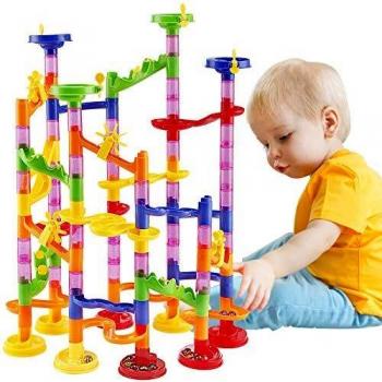 WloveTravel Marble Run Railway Toy DIY Building Blocks Marble Runs Coaster Railway Construction Juego de Mármol para 4 años de Edad, niños niñas Juguete de Regalo
