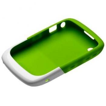 BlackBerry BB32920202 - Funda silicona para BlackBerry 8520, BlackBerry 9300, color verde y blanco