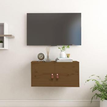 Colgante armario de pared madera maciza de pino marrón miel 60x30x30 cm
