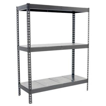Estantería Industrial Simon Rack 1204-3 Metal 1500 Gris/Galva, dimensiones 1500x1200x450 mm, capacidad de carga de 600 kg por punto de flexión, con 3 estantes,