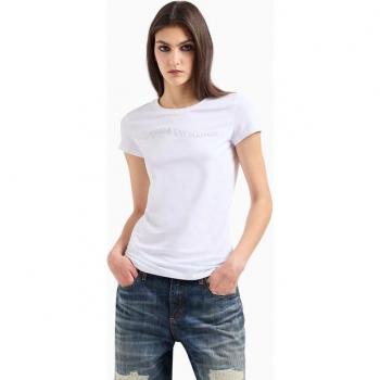 Armani Exchange Women's Slim Fit Short Sleeve White T-Shirt