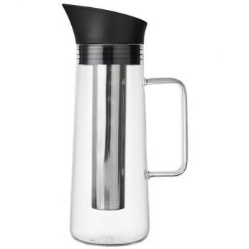 Cafetera de Infusión en Frío 1L con Filtro de Malla, Apta para Lavavajillas y Tapa con Pico