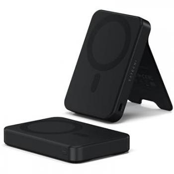 Powerbank Magnético Satechi OntheGo 10000 mAh con Soporte Compatible Qi2 y MagSafe (Negro)