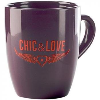 Chic & Love 16743 - Taza de porcelana, capacidad de 30 cl, color morado