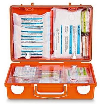 Funda de primeros auxilios, conforme a DIN 13157, HxWxD 210 x 310 x 130 mm, con contenido.