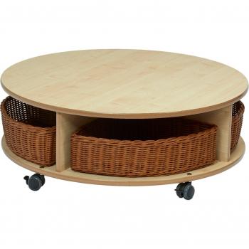 Early Years Indoor Maple Mobile Single Tier Circular Unit with 4 Baskets
